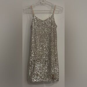 Art Class. Champagne Sequin Kids Dress